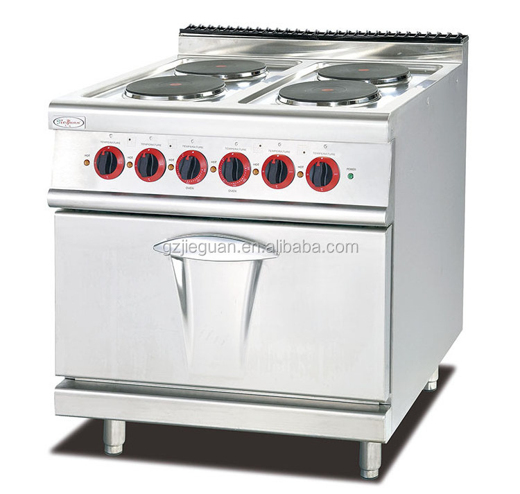 stainless steel  commercial freestanding electric 4 round hot plate stove  with oven