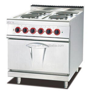 stainless steel  commercial freestanding electric 4 round hot plate stove  with oven