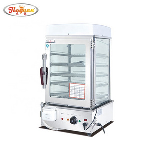 Commercial glass 5 layer Electric Food Display  showcase Bun Steamer