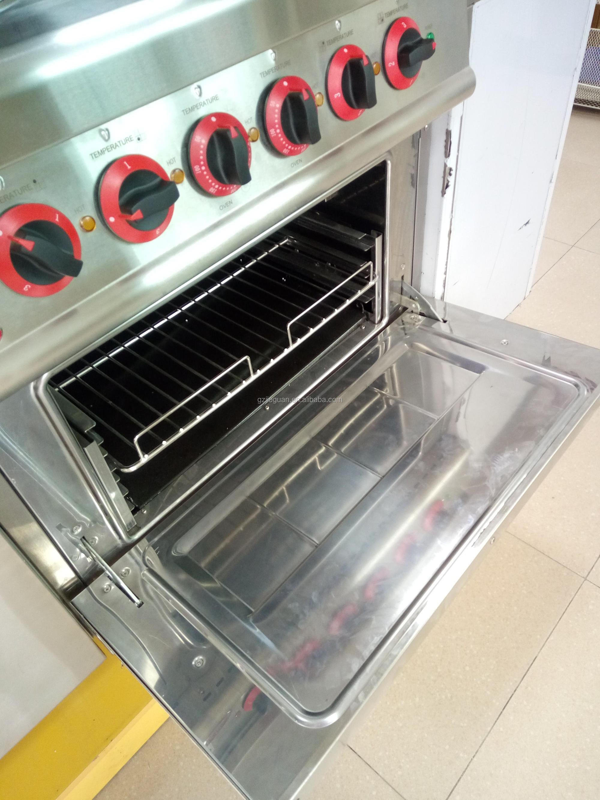 stainless steel  commercial freestanding electric 4 round hot plate stove  with oven