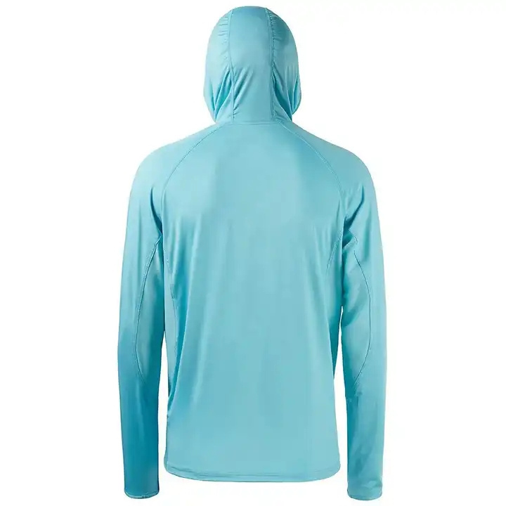 Custom Wholesale Men's Long Sleeve Fishing Shirts Sublimated Uv Upf 50 Quick Dry Performance Fishing Hoodie with Face Mask