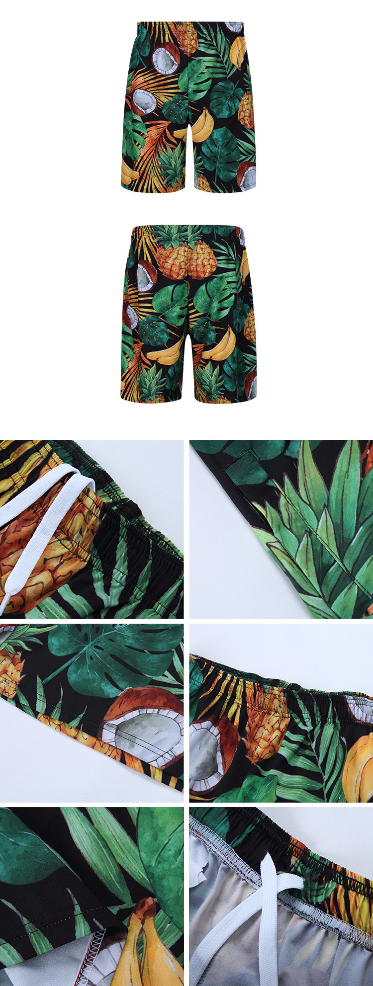 Factory custom pattern heat sublimation printed men's beach pants wholesale men's shorts refreshing surf men's swimming trunks