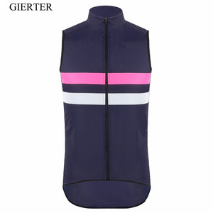 Wholesale custom sublimation cycling vest 100% polyester breathable sleeveless shirts bike gilet cycling windbreaker