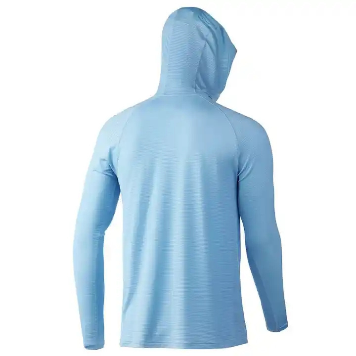 Wholesale Custom Anti-Uv Performance Mens Long Sleeve Upf 50 Hooded Fishing Jersey Fishing Clothing Fishing Hoodie Shirt