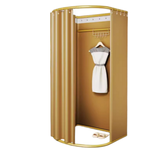 Wholesale Retail Gold Mobile Fitting Room Metal Dressing Room For Clothing Store