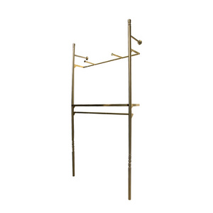 Boutique Female Clothing Store Gold Stainless Steel Display Racks Round Tube Wall Mounted Clothing Shoes Bag Display Shelves