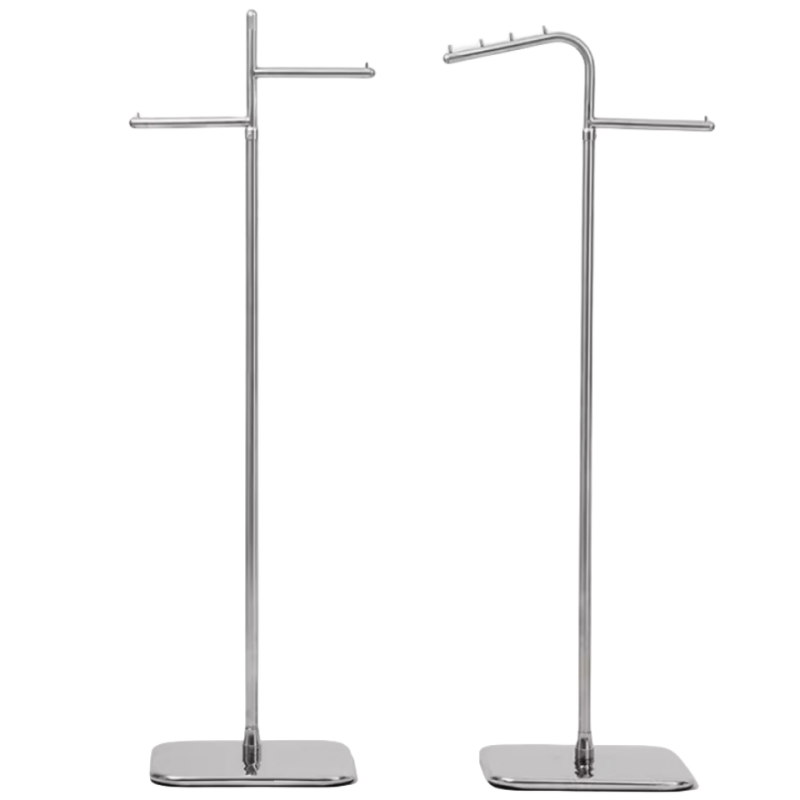 wholesale double rod portable garment clothing shelf stand stainless steel clothing rack