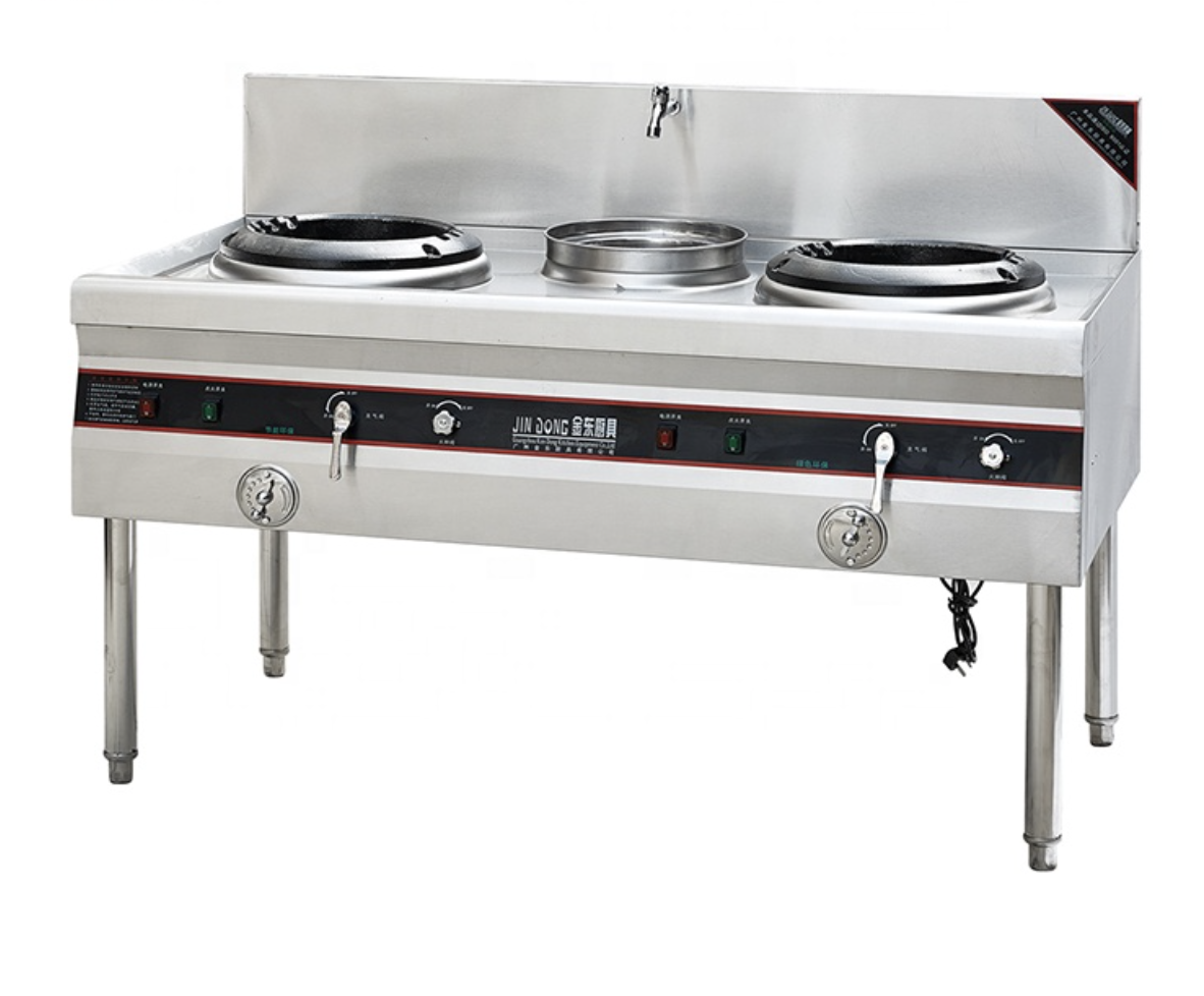 Industrial Vertical Gas Stove Electric Stove 2 Burner With Soup Pot Faucet