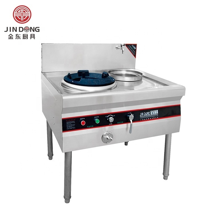 Industrial Vertical Gas Stove Electric Stove 2 Burner With Soup Pot Faucet