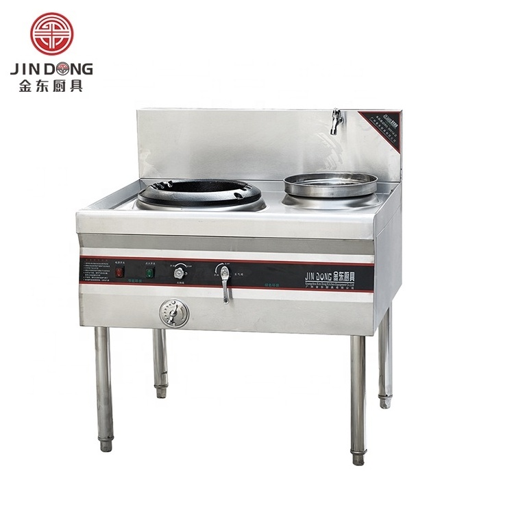 Industrial Vertical Gas Stove Electric Stove 2 Burner With Soup Pot Faucet