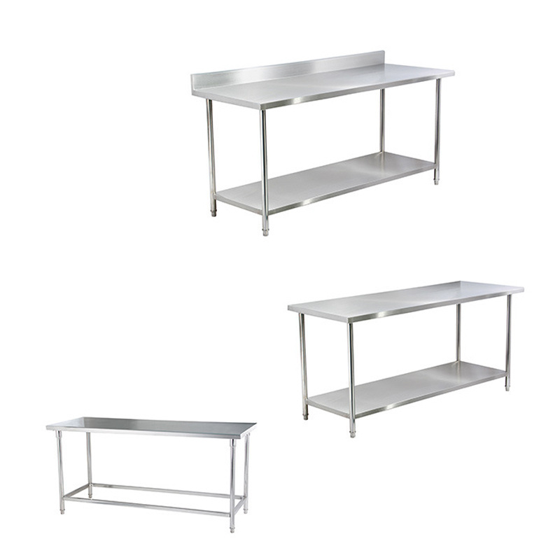 Double-Layer Household Kitchen Thickened Stainless Steel Worktable Kitchen Bench Top