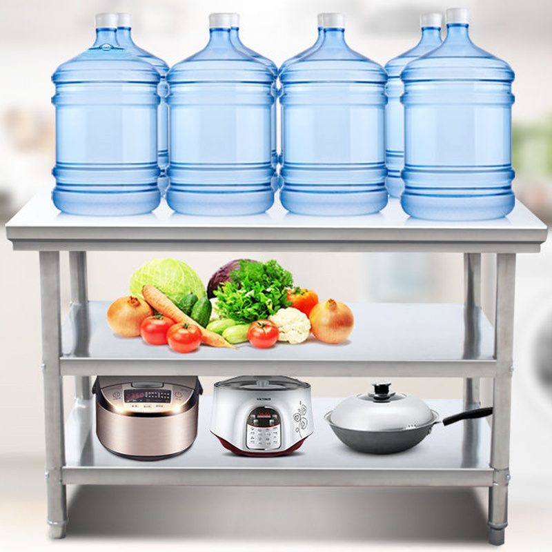 Double-Layer Household Kitchen Thickened Stainless Steel Worktable Kitchen Bench Top