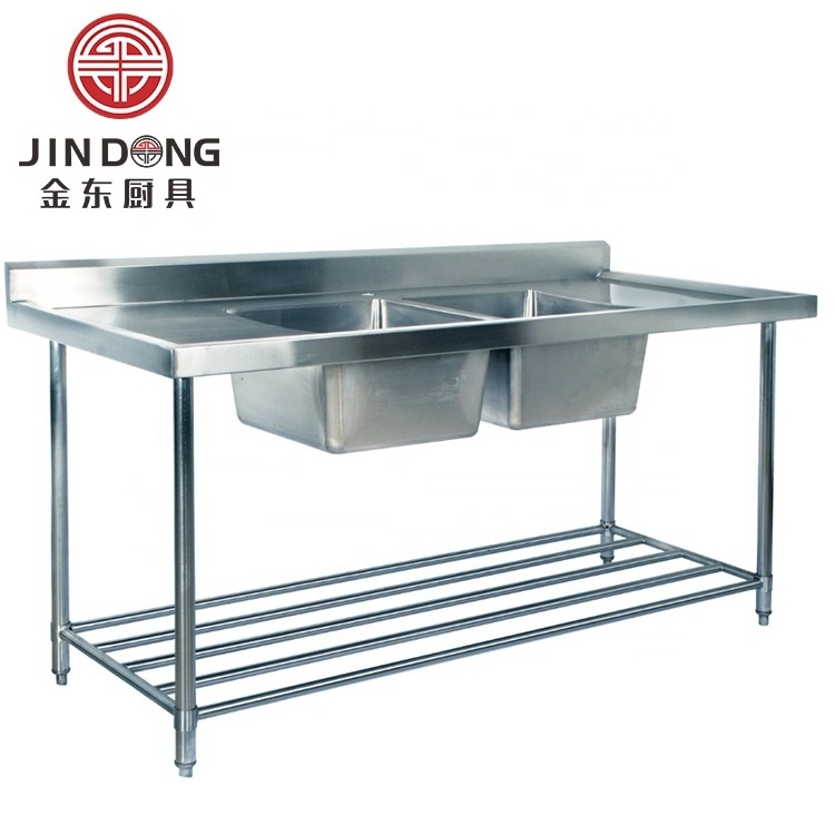 hot sale stainless steel double bowl kitchen sink Assemble sink table