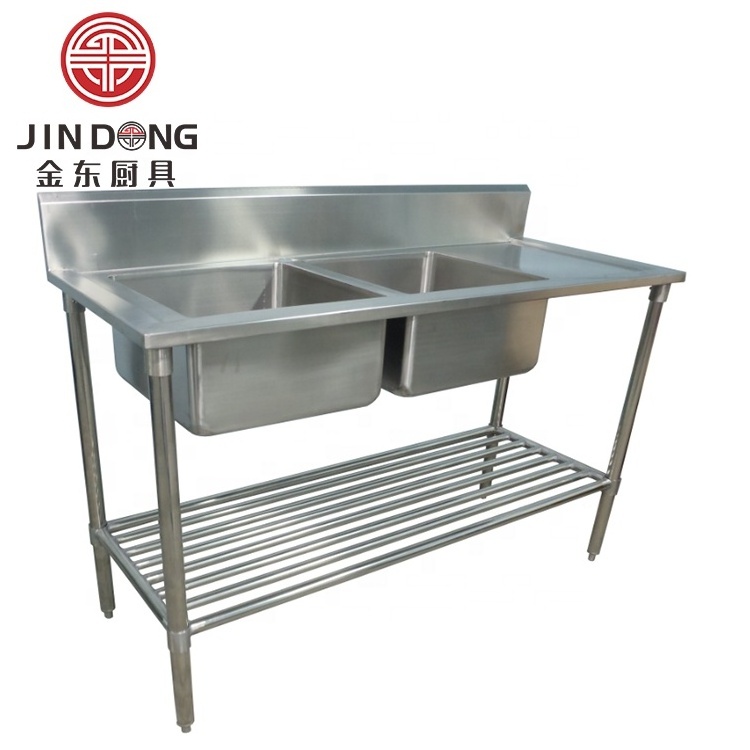 hot sale stainless steel double bowl kitchen sink Assemble sink table