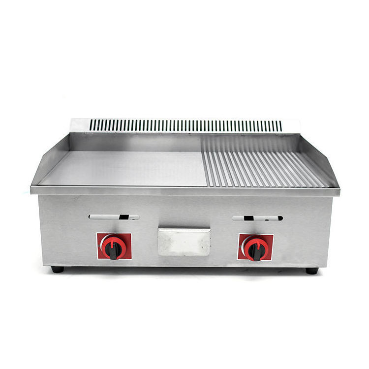 Gas Burger Grill Griddle Restaurant Kitchen Equipment Stainless Steel BBQ Cast Iron Griddle