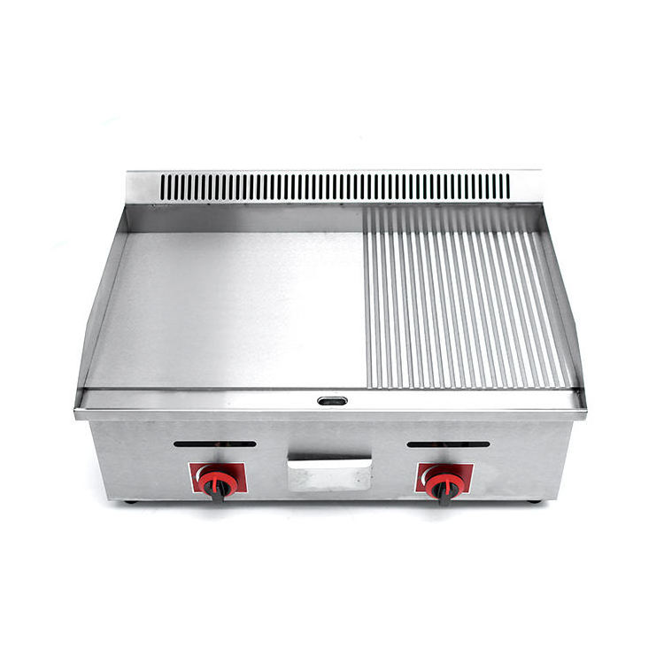 Gas Burger Grill Griddle Restaurant Kitchen Equipment Stainless Steel BBQ Cast Iron Griddle