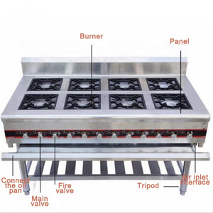 Commercial LPG Natural gas stove 6 burners industrial stove gas burner hotel Kitchen restaurant stove gas burner