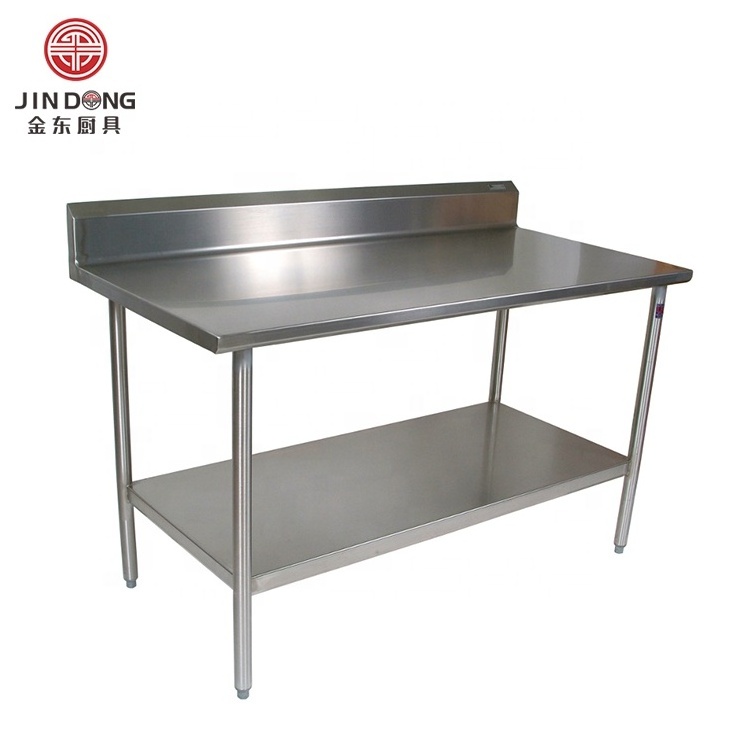 Multiple Table Under-Shelf 2 Layers Table Stainless Steel Working Table Stainless Steel Shelves Storage Rack Shelving