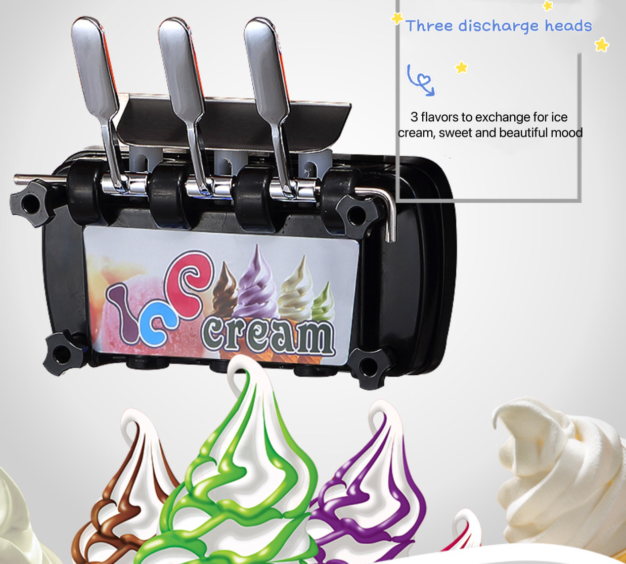 Commercial large vertical desktop sundae cone ice cream machine fully automatic ice cream machine ice cream machine