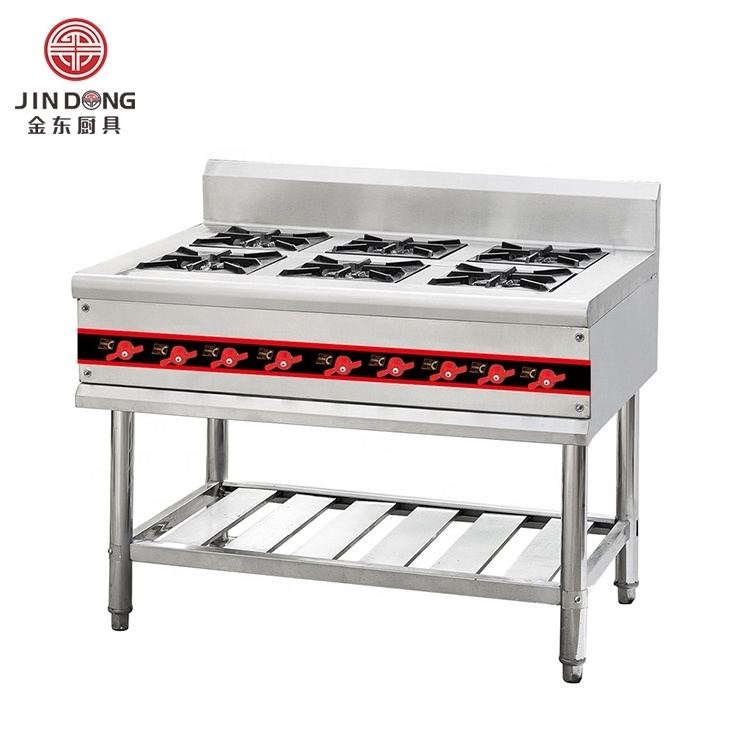 Commercial LPG Natural gas stove 6 burners industrial stove gas burner hotel Kitchen restaurant stove gas burner