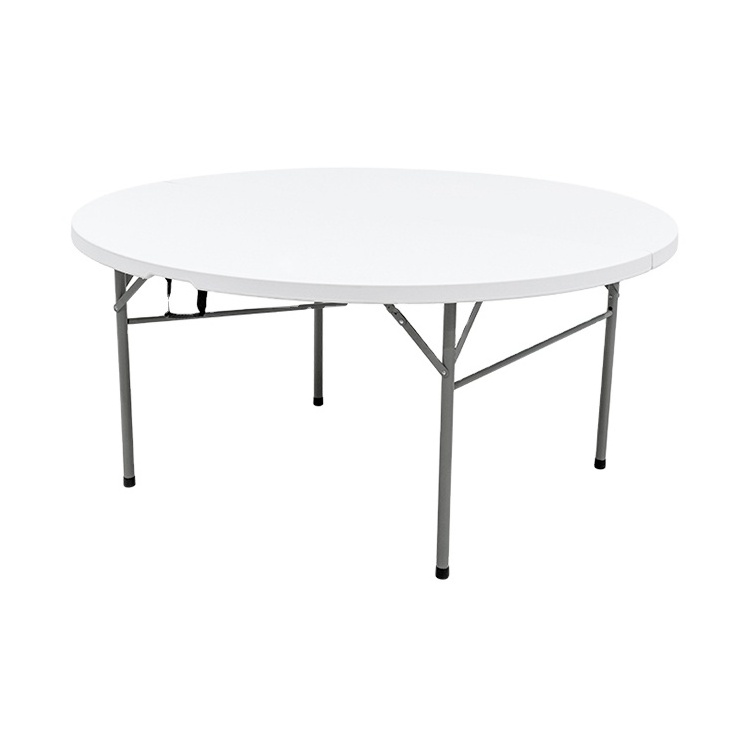 Cheap easy carrying white folding wedding outdoor 6ft round plastic table