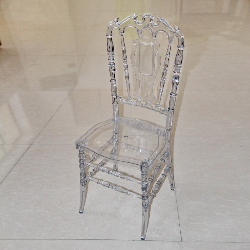 Hot selling acrylic transparent bamboo chair crystal outdoor wedding wedding chair plastic resin chair factory direct sales