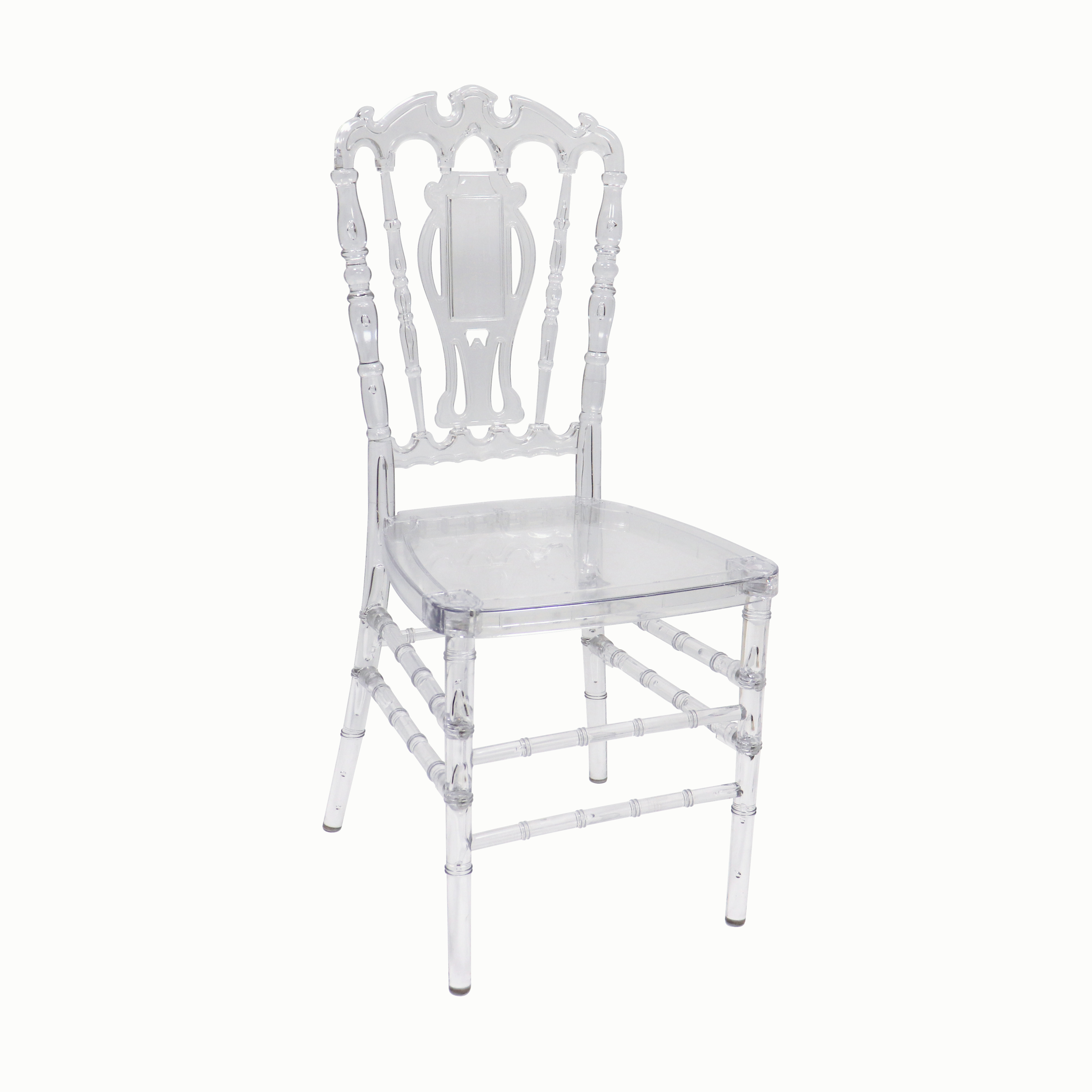 Hot selling acrylic transparent bamboo chair crystal outdoor wedding wedding chair plastic resin chair factory direct sales