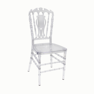 Hot selling acrylic transparent bamboo chair crystal outdoor wedding wedding chair plastic resin chair factory direct sales