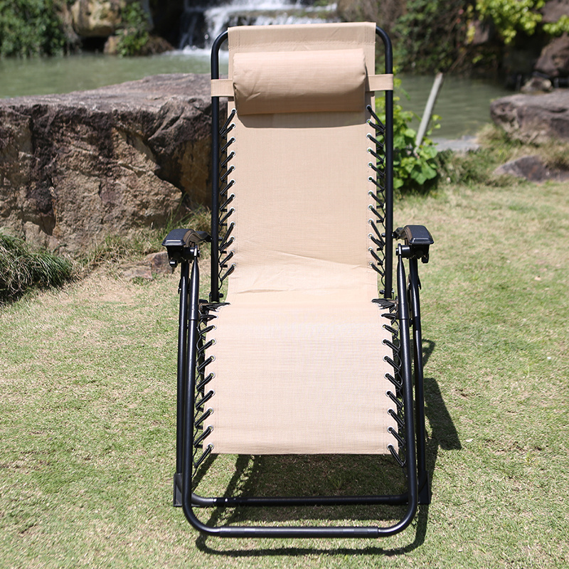 Fast Shipment Stocked Outdoor Garden Beach Sun Recliner Zero Gravity Beach Folding Chair with Pillow