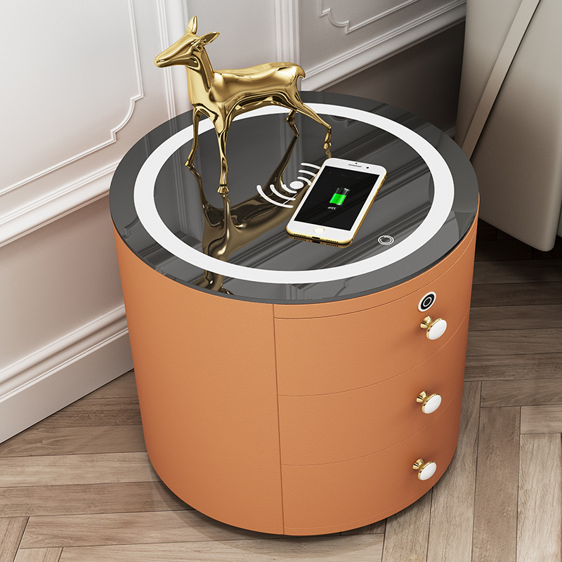 Hot sale high quality bedside cabinet with wireless charging smart lamp multifunctional fingerprint lock bedside cabinet