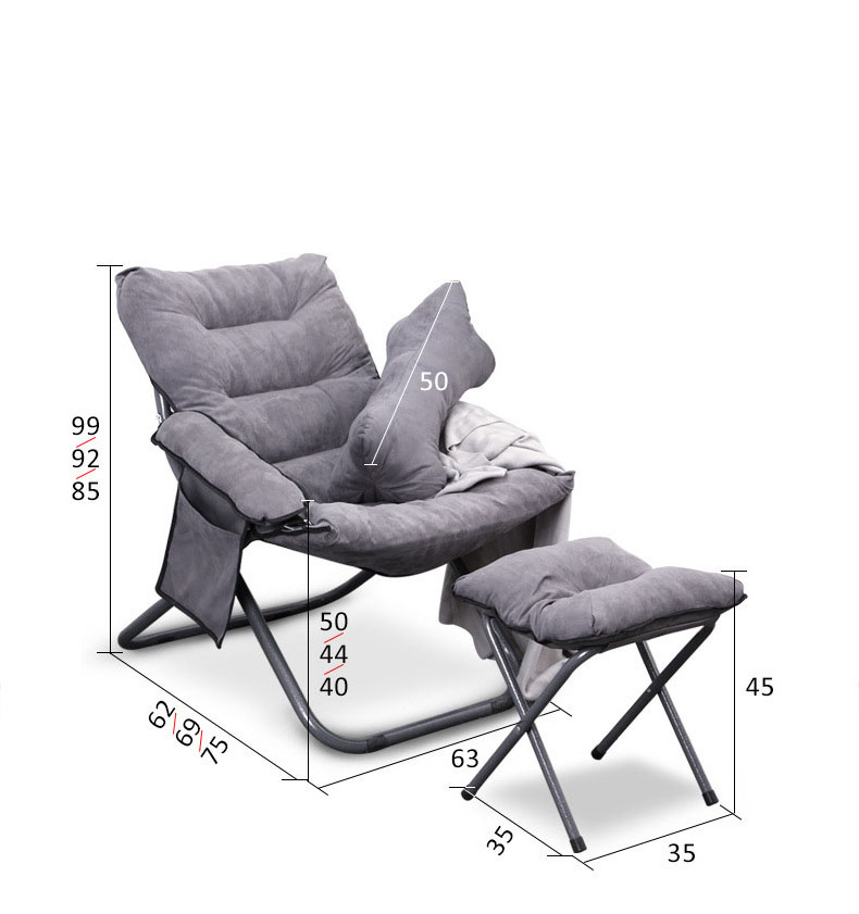 2021 popular outdoor reclining chair garden camping beach aluminum alloy folding sofa chair with footstool