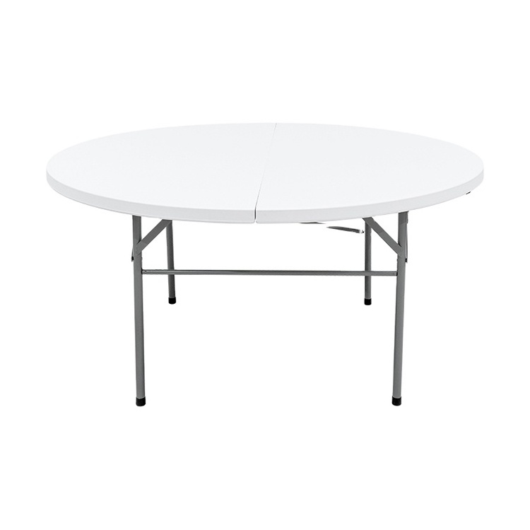 Cheap easy carrying white folding wedding outdoor 6ft round plastic table