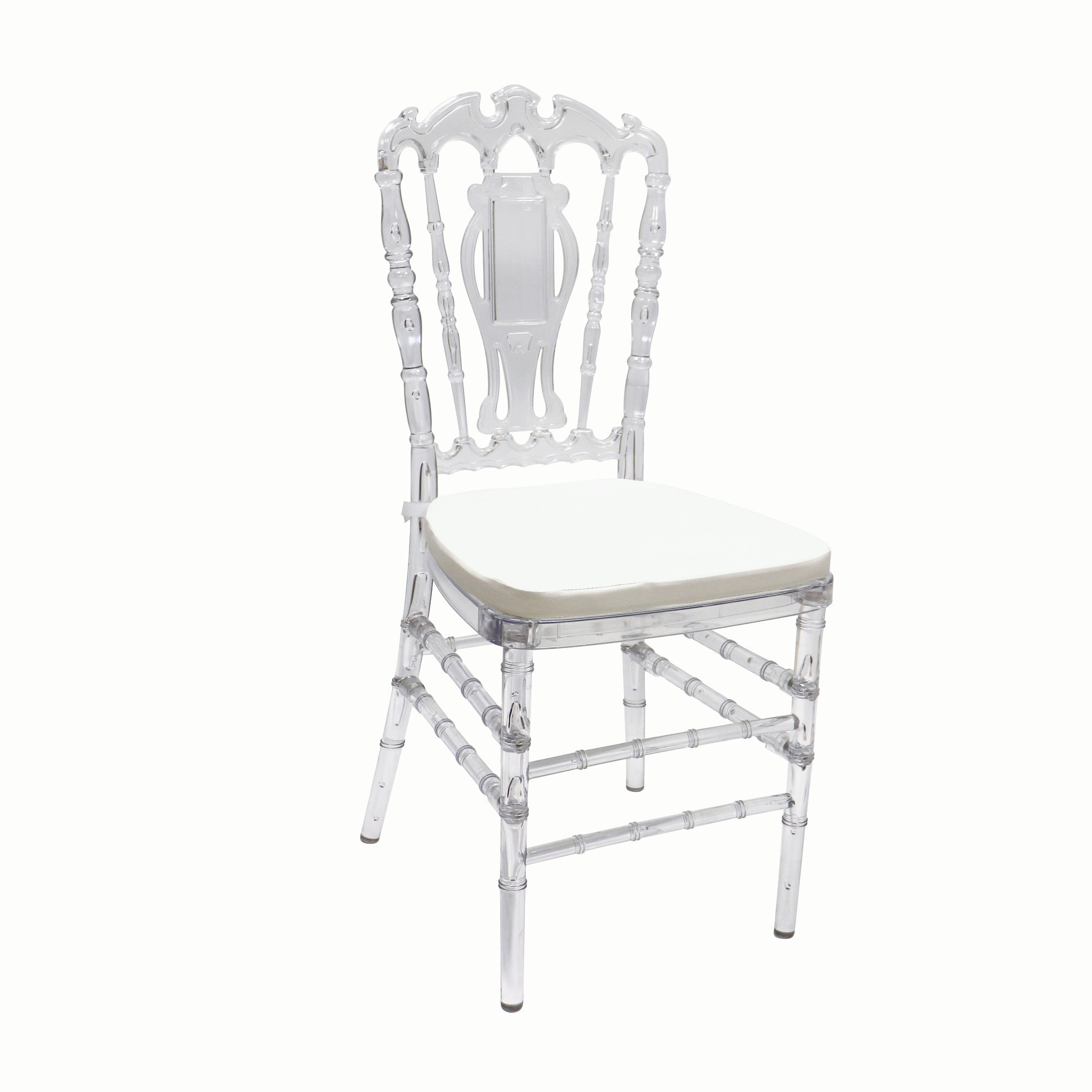 Hot selling acrylic transparent bamboo chair crystal outdoor wedding wedding chair plastic resin chair factory direct sales