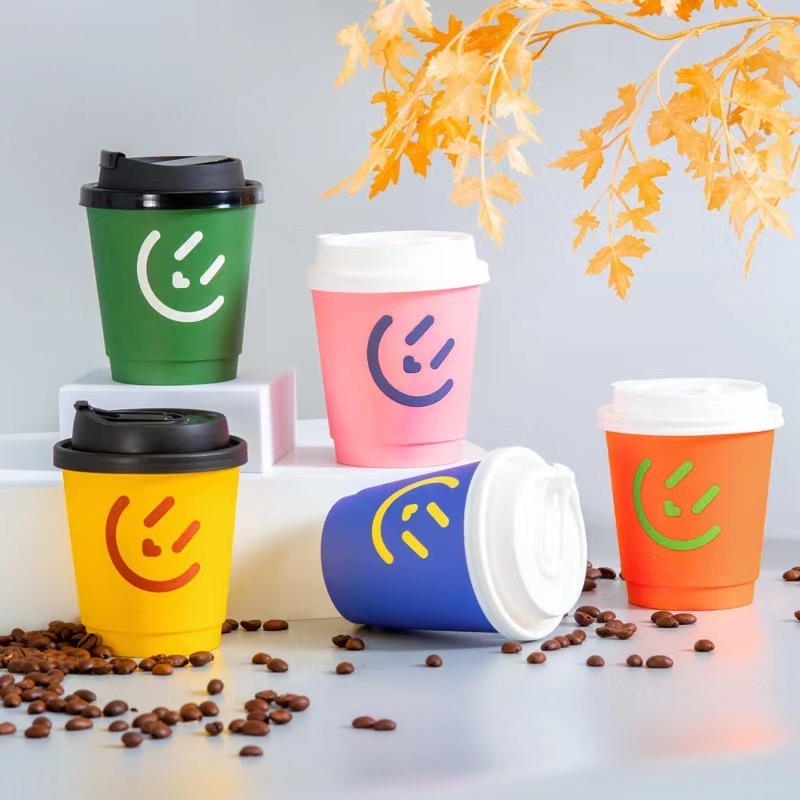 Hot Sale Customized Disposable Beverage tea Coffee paper cup double wall Paper Cups for hot drinks