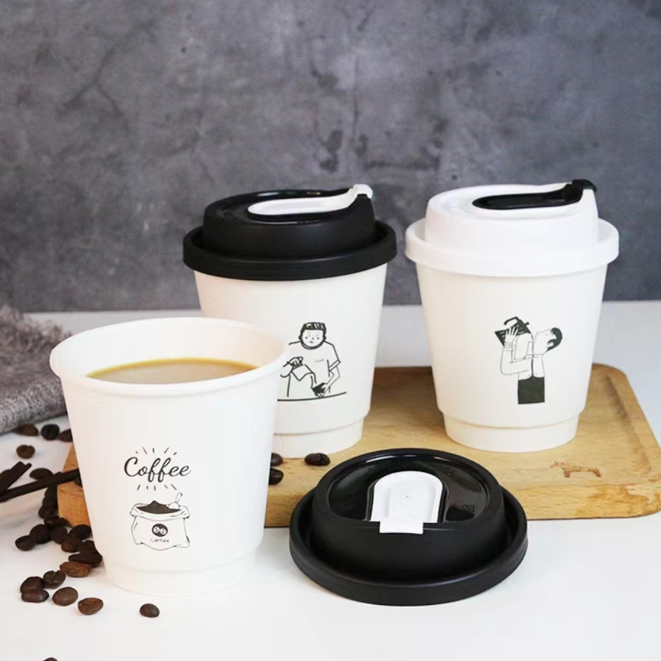 Hot Sale Customized Disposable Beverage tea Coffee paper cup double wall Paper Cups for hot drinks