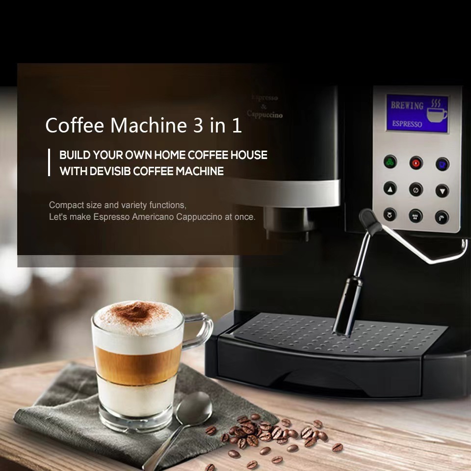 Home automatic coffee machine office commercial grinding milk brewing integrated Italian Espresso steam coffee machine