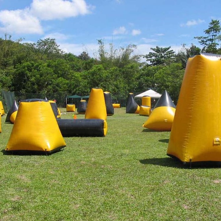 kids outdoor game inflatable bunkers paintball for rental