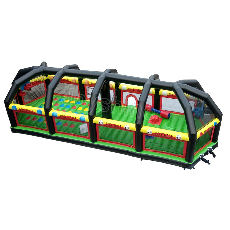 All In One Inflatable Sports Arena 5 In 1 Combo Football Twister Volleyball Game Inflatable obstacle Field