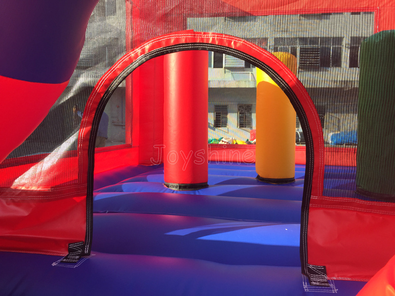 China Manufacturers Wholesale Commercial Spiderman Castles Bouncer Combo Inflatable Spider Man Bounce House With Slide