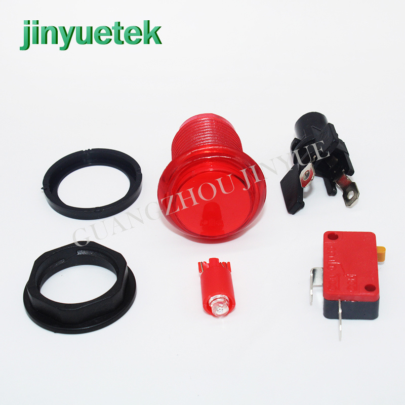 LED push button switch 30mm Round Momentary 5V LED illuminated Plastic Arcade Push Button