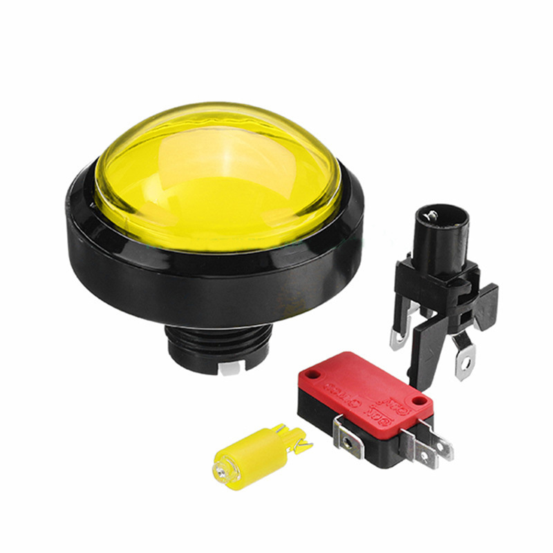 High quality 60mm 100mm jumbo dome round momentary 12V LED illuminated hand held plastic arcade push button switch