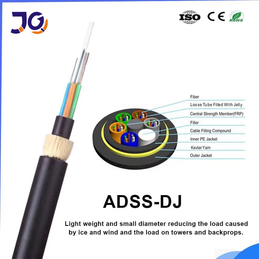 Adss Fiber Optical Cable 4km/drum G652d Manufacturer Supplier ADSS 24 Core Single Mode Optic Cable