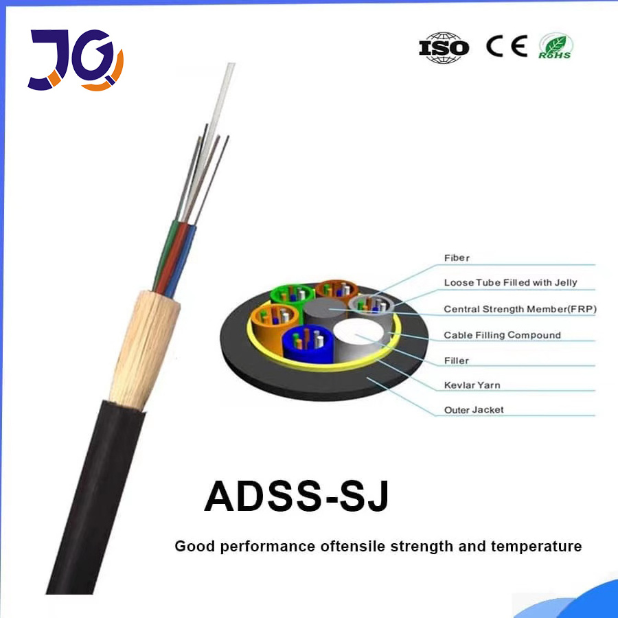 Adss Fiber Optical Cable 4km/drum G652d Manufacturer Supplier ADSS 24 Core Single Mode Optic Cable