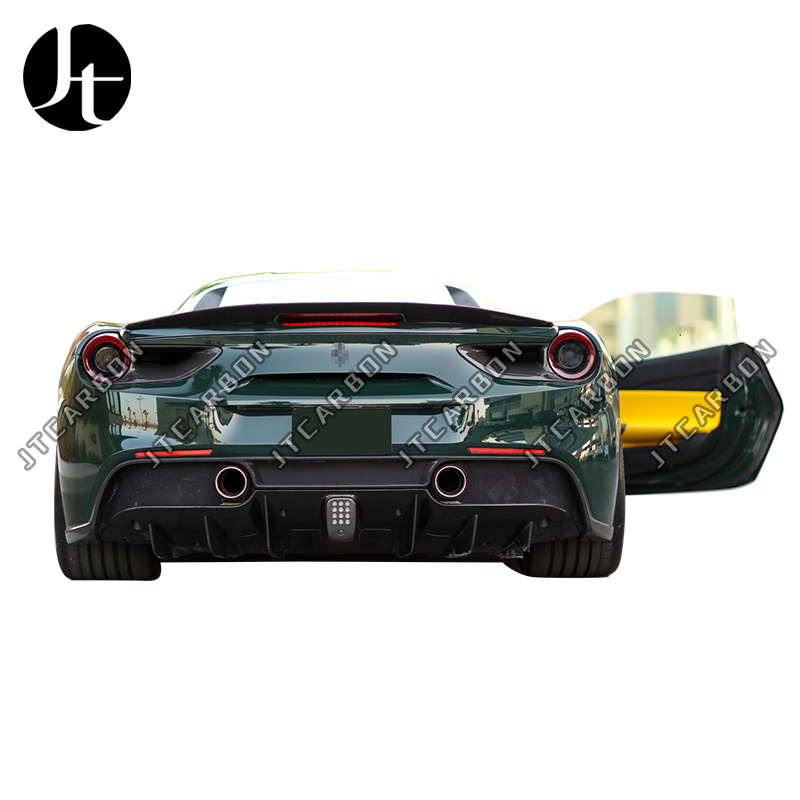 488 Dry Carbon Fiber Rear Trunk Wing Spoiler Lip For Ferrari 488 GTB Spider 2016-2018