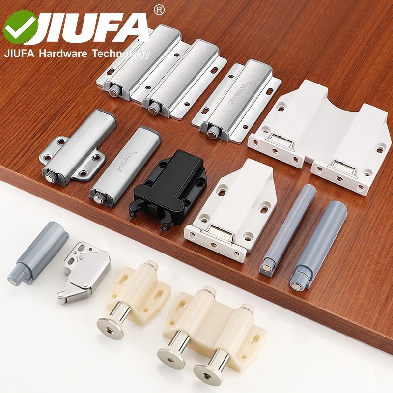 JIUFA Magnetic Push Latches for Cabinet Push to Open Door Latch Heavy Duty Push Release Catches Kitchen Drawer Pop Out Latch