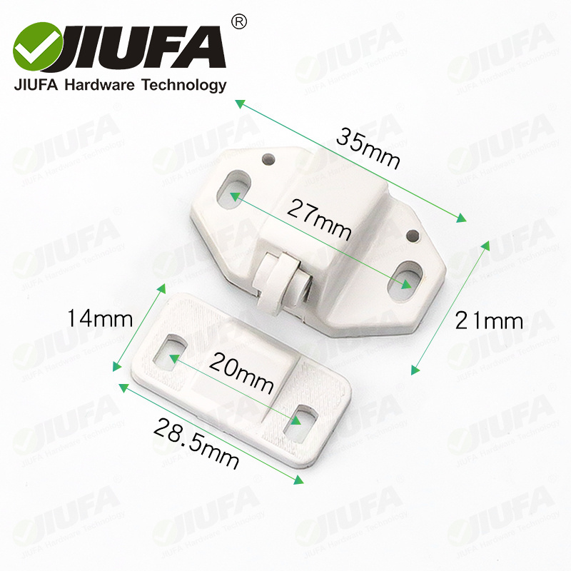 JIUFA Furniture Hardware Plastic Roller Door Catch Cabinet Door Closer Latch Catch