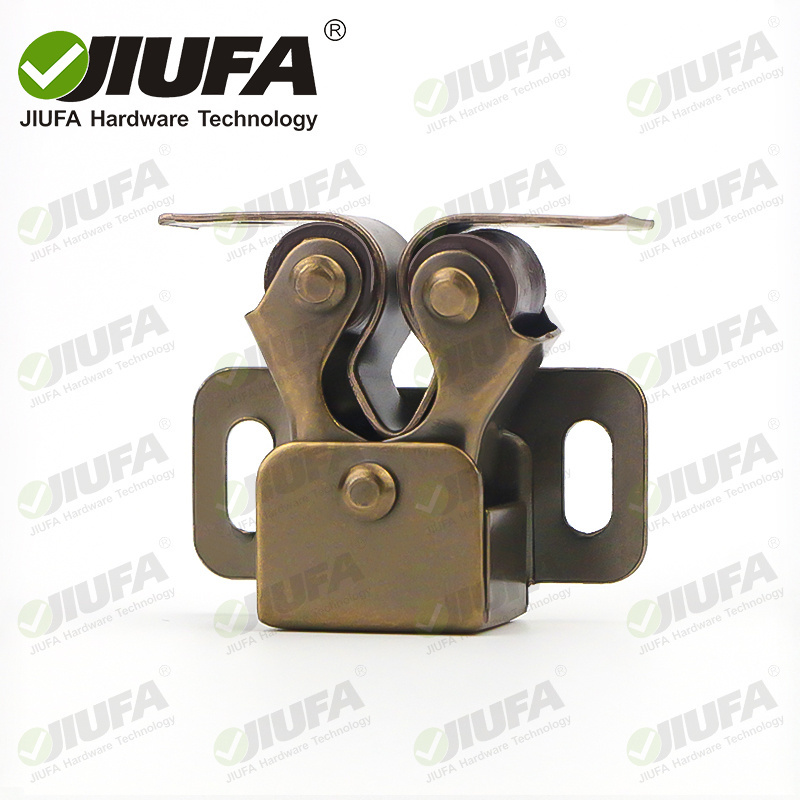 JIUFA Furniture Hardware Double Roller Door Catch Cabinet Metal Door Latch Catch