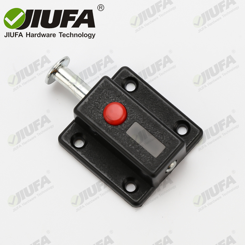 JIUFA Furniture Hardware Spring Loaded  Automatic Button Plastic Push Latch Push To Open Spring Furniture Cupboard Latch