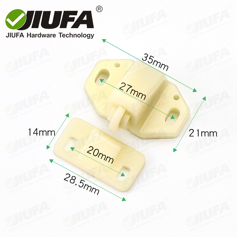 JIUFA Furniture Hardware Plastic Roller Door Catch Cabinet Door Closer Latch Catch