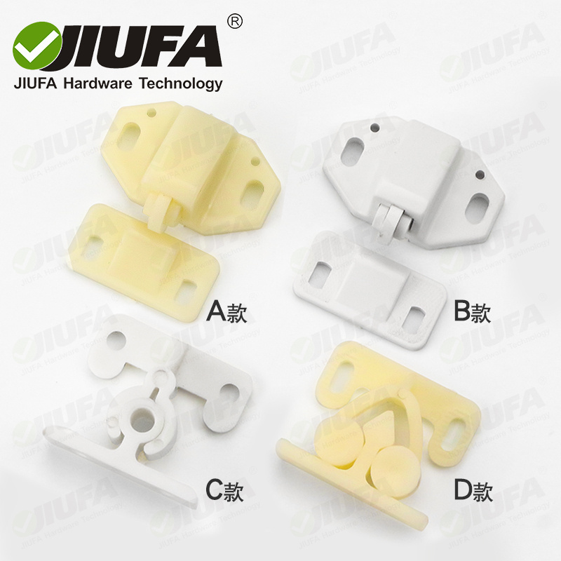 JIUFA Furniture Hardware Plastic Roller Door Catch Cabinet Door Closer Latch Catch